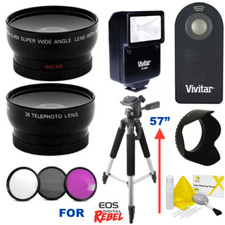 FISHEYE LENS  MACRO LENS  ZOOM LENS 57" TRIPOD FILTER KIT FOR CANON T5 T6 6D