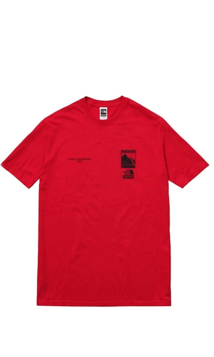 Supreme The North Face Steep Tech Tee SS16 Red Medium New | eBay