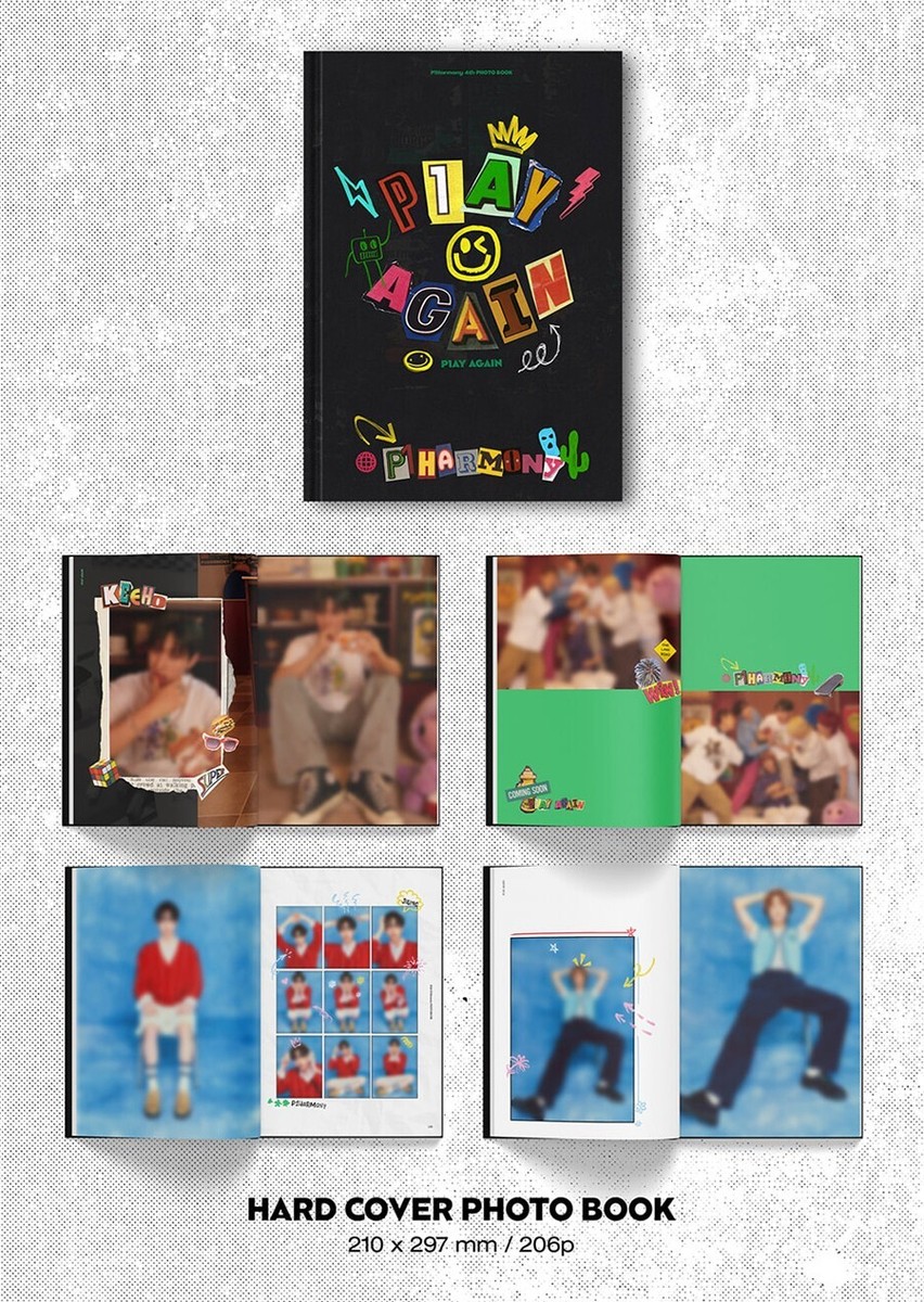 P1HARMONY P1AY AGAIN 4TH PHOTO BOOK/Book+Note+Post Card+18 Card+