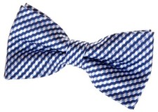 Vintage Three-Colour Polka Dots Woven Pre-tied Bow Tie 4.5" Dark Blue