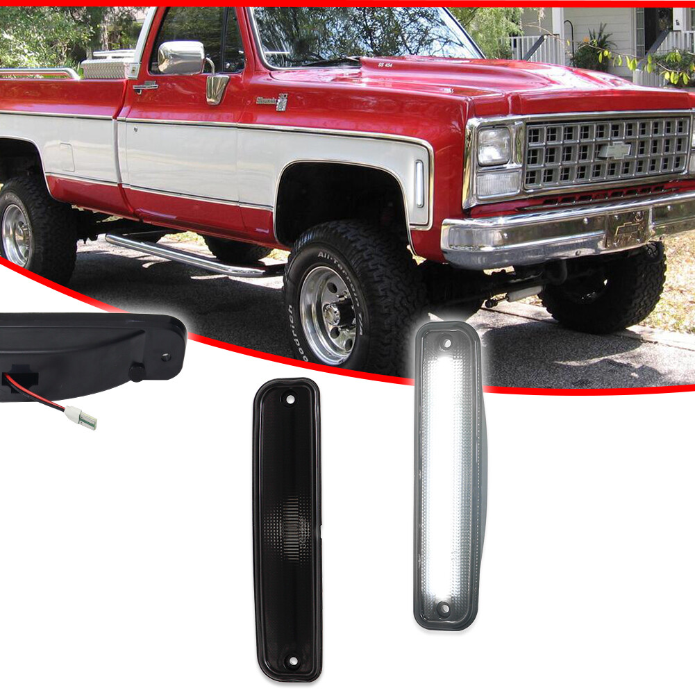 Smoked White LED Side Marker Lights 73-80 GMC Chevy Pickup Blazer - Foto 3