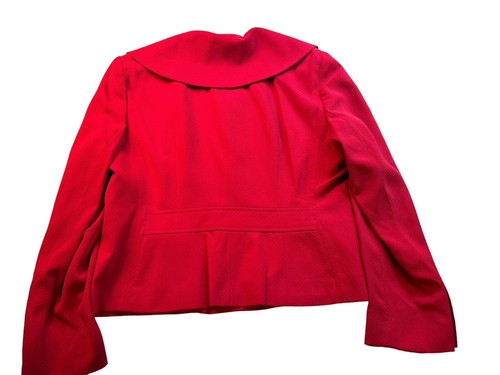 WORTHINGTON 2 PC SUIT SET LONG SLEEVE RED JACKET & SKIRT SHOULDER PADDED SZ 14 - Picture 17 of 23