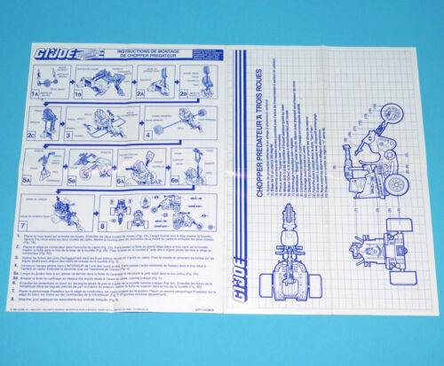 1987 GI JOE DREADNOK CYCLE SPARE BLUEPRINT INSTRUCTIONS NL FR BENELUX HASBRO - Foto 3 di 3