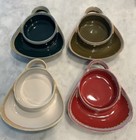 (4) Roe and Moe Stoneware Soup & Crackers Chili Dip & Chip Bowls. Great For Fall