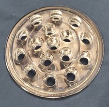 Flower Arrangement Glass Frog Clear 16-Hole Flower Frog 5  Vintage MCM