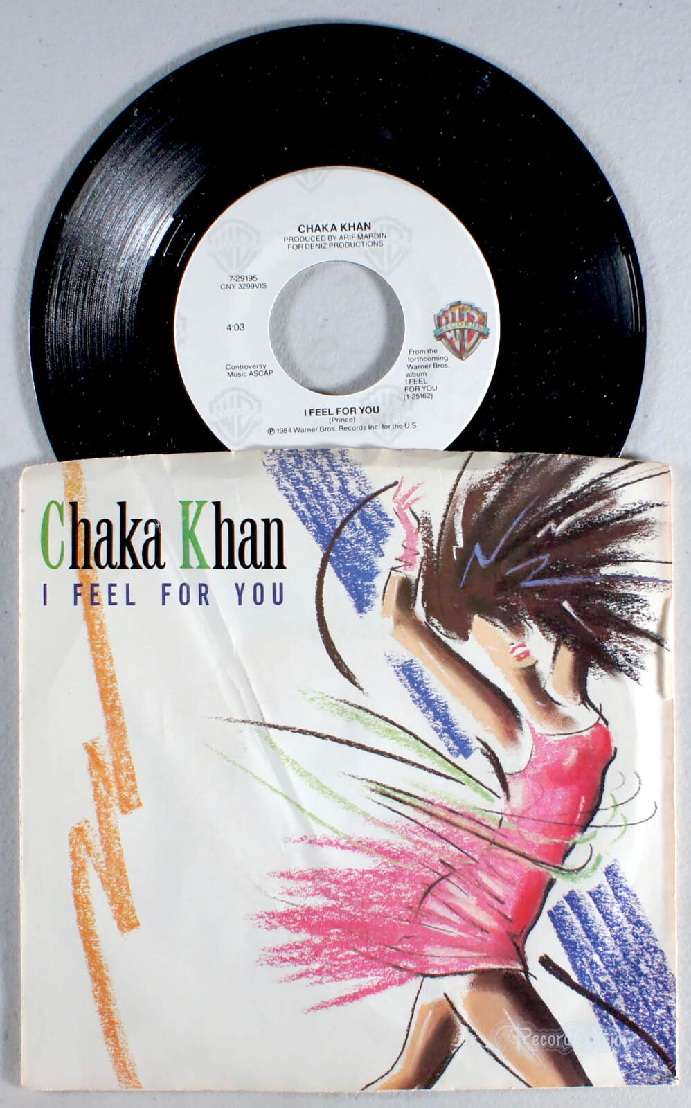 Chaka Khan - I Feel For You (7" Single) (1984) Vinyl 45 • Prince, Stevie Wonder