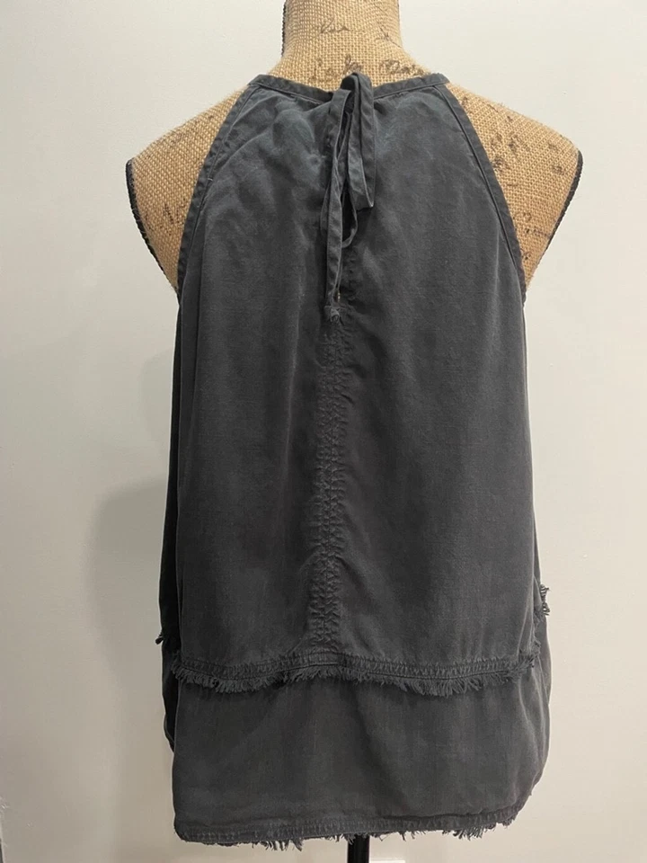 Bella Dahl Womens Frayed Cami Halter Black Tank Top Size M Grunge Goth Whitchy - Image 3 of 4