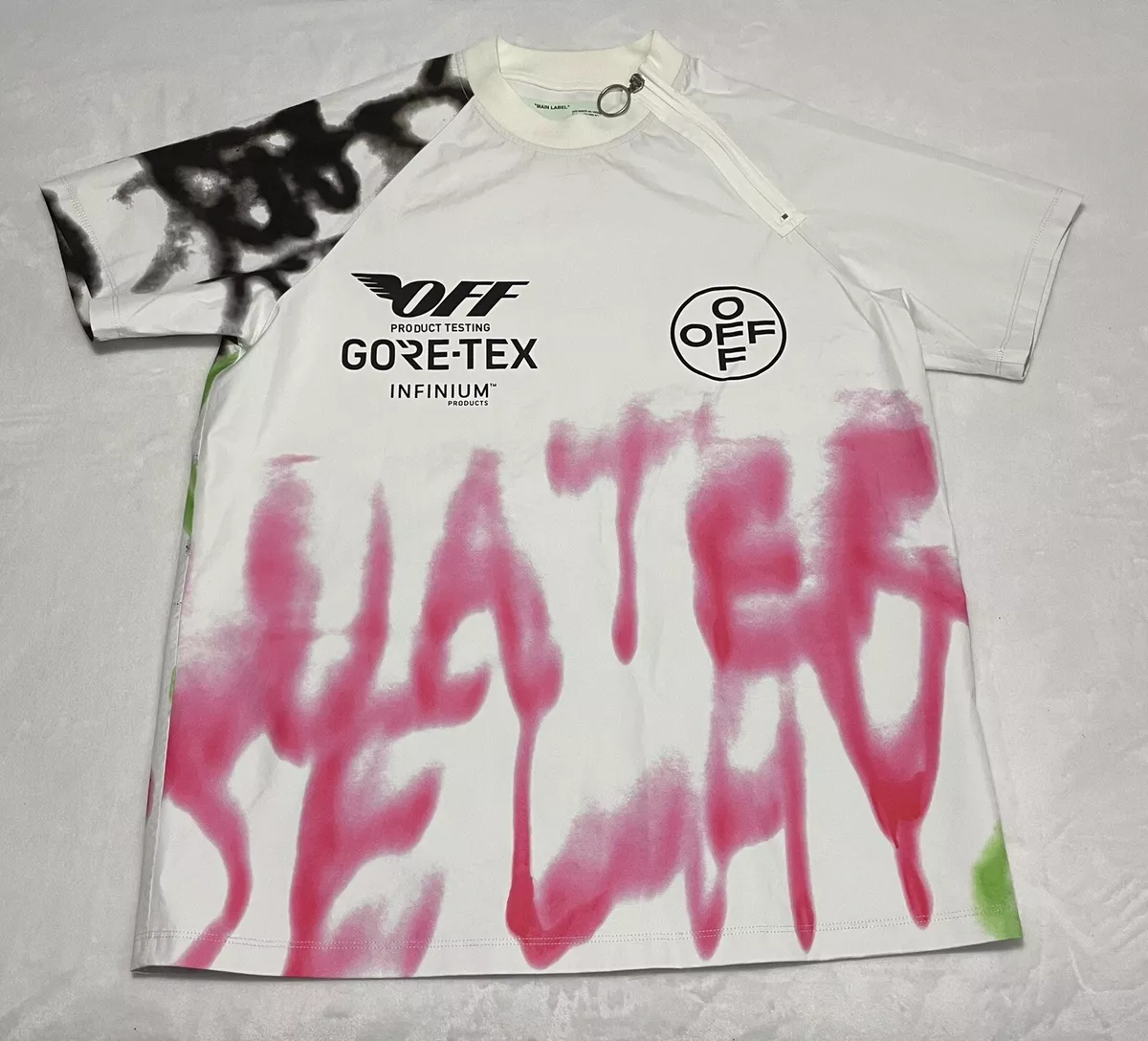 Off White Gore-tex Graffiti Short Sleeve T Shirt Size XL Rare Hype