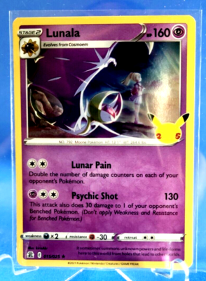 Lunala HP160 2021 Collectible *Celebrations* Pokemon Trading Card