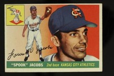 BASEBALL Card TOPPS 1955 #61 FORREST SPOOK JACOBS 2nd Base Kansas City Athletics