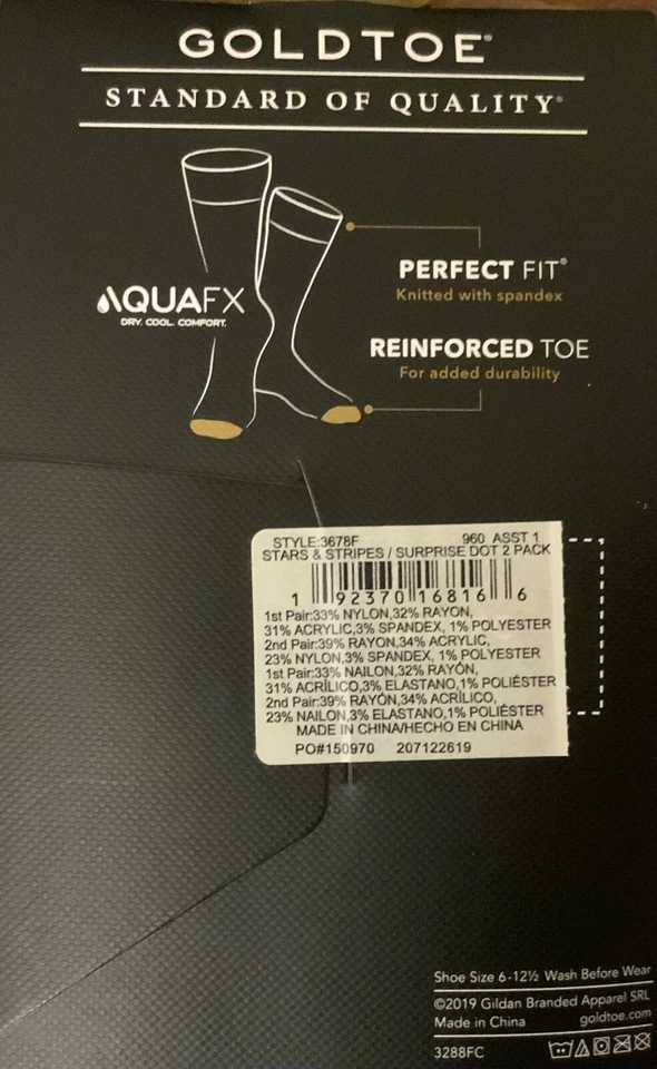 Lote de 2 calcetines de triple punto estrellas y rayas de triple raya de laboratorio y bandera con punta dorada para hombre Foto 4 de 4