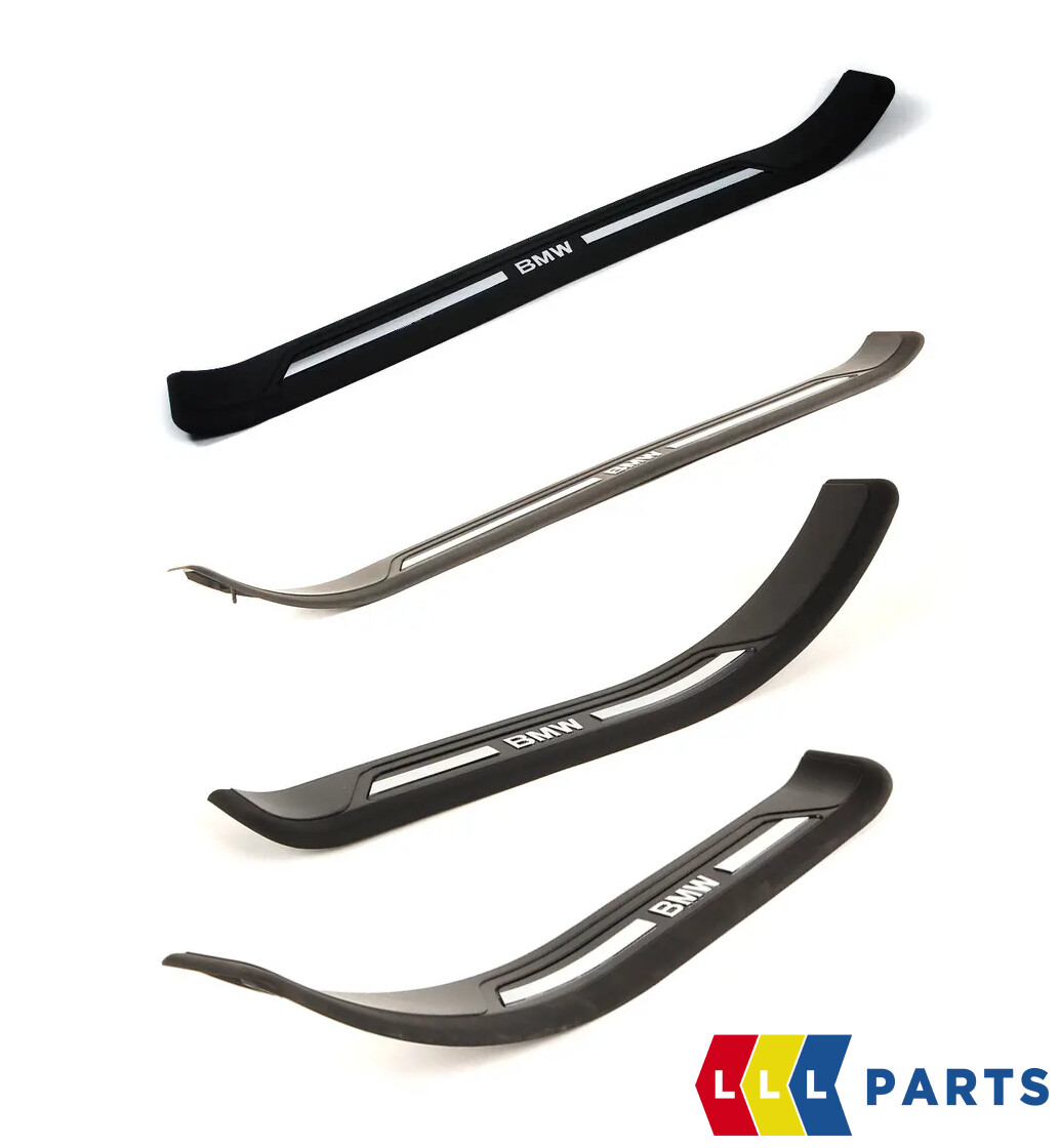 NEW GENUINE BMW 5 SERIES E39 REAR DOOR SILL COVERS BLACK COMPLETE SET