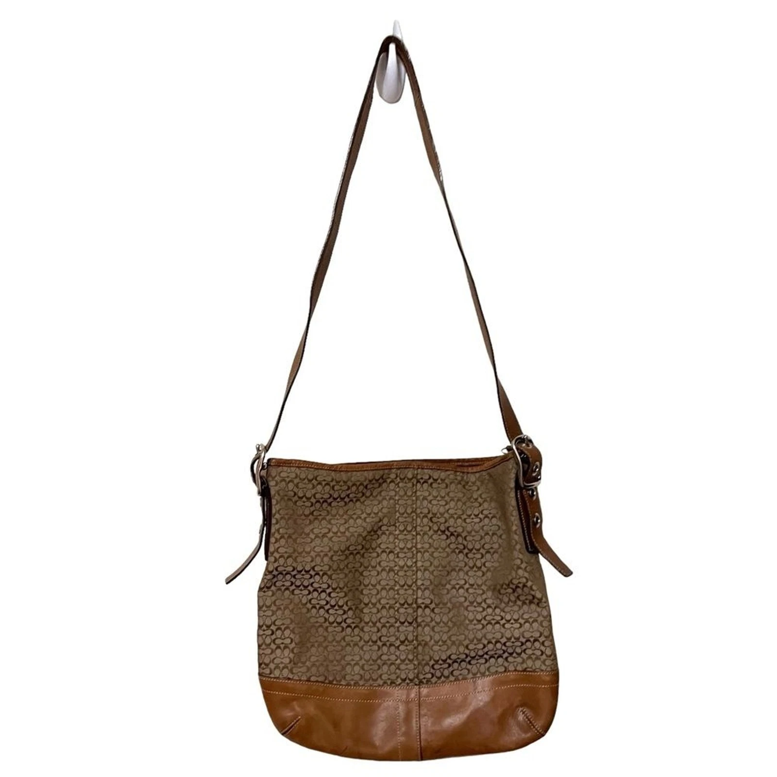 WANDLER BORSA A TRACOLLA COACH SIGNATURE F10416 PELLE MARRONE