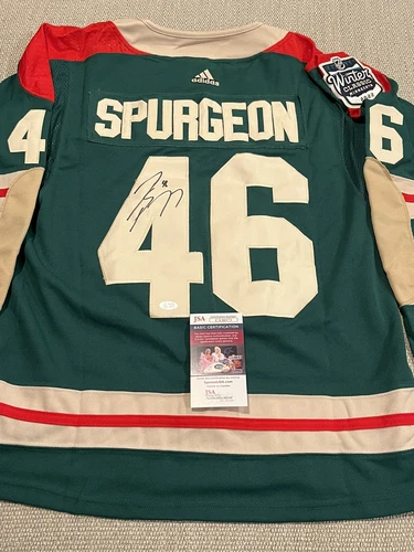 JSA COA JARED SPURGEON Signed Autographed Minnesota Wild Hockey Jersey