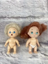 Vintage Tiny Baby Dolls 1990 TYCO Redhead  Blonde Quints Baby Bottle