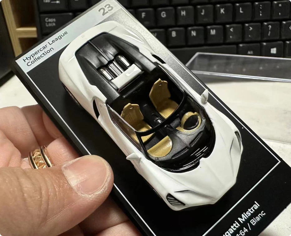 Postercars 1:64 Bugatti Mistral Diecast Model Car Rubber Tires New Card - Image 3 of 4