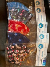 Lot of 5 New S Small Boomer Naturals Reuseable Face Masks Holiday Prints