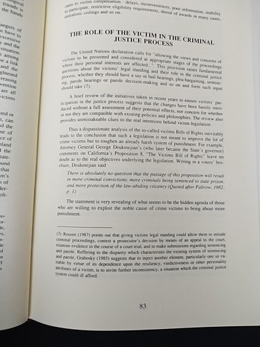 Victims of Crime and the Victimization Process by Marilyn McShane 1997 - Picture 9 of 12