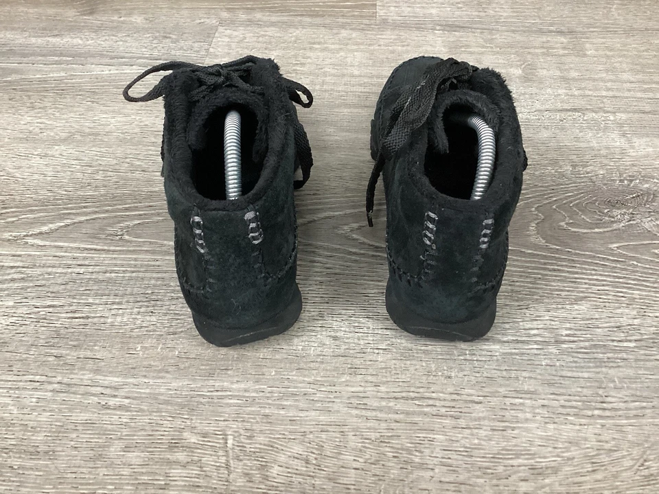 Zapatos Skechers Mujer Talla 9 Zapatillas Motociclista 49013 Cuero Negro Con Cordones Foto 4 de 4