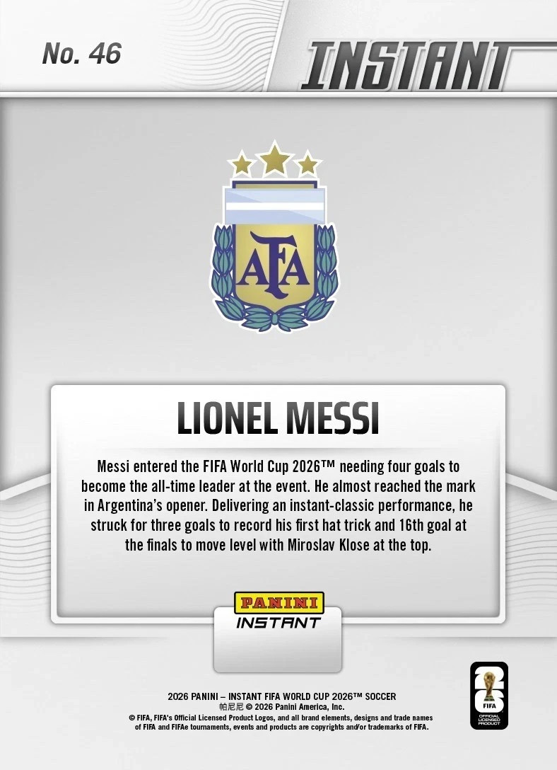 LOT OF 7 Lionel Messi 2026 Panini Instant WORLD CUP GRADED GEM-MT 10 PRESALE view 5
