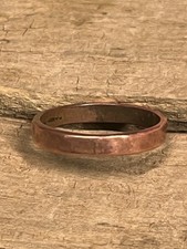 VINTAGE SOLID COPPER HAMMERD BAND RING SIZE 7