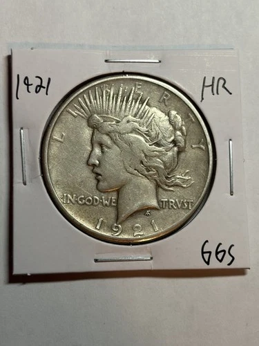 1921 $1 Silver Peace Dollar XF High Relief Key Date