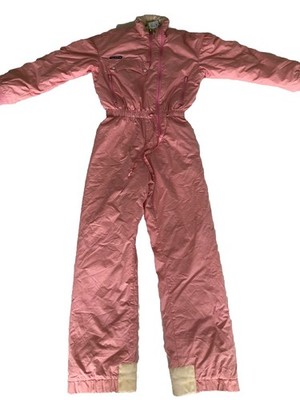 Vintage 80 s Damen Baby Pink All In One Skianzug Gr. XS # 478