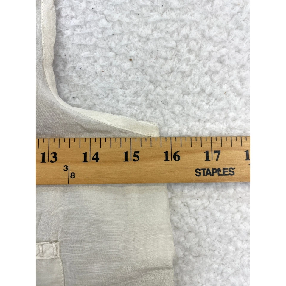 Camiseta sin mangas Loomstate orgánica para mujer XS beige con botones sin mangas con cordón Foto 2 de 4