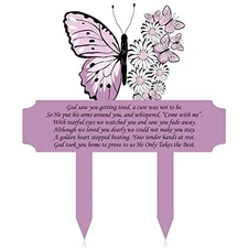 Maitys Memorial Stakes Grave Decorations for Mother's Day Cemetery Butterfly
