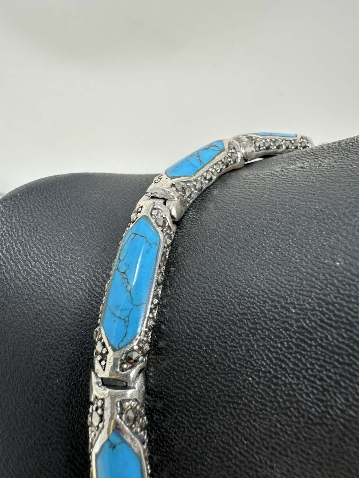 Sterling Silver Turquoise Emerald Ruby Snake Pend… - image 2