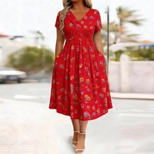 Plus-size Short-sleeve Floral Dress