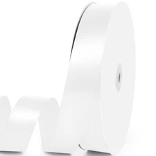 White Satin Ribbon 1 Inch x 100 Yards Silk Spool Gift Wrap Wedding Craft Decor