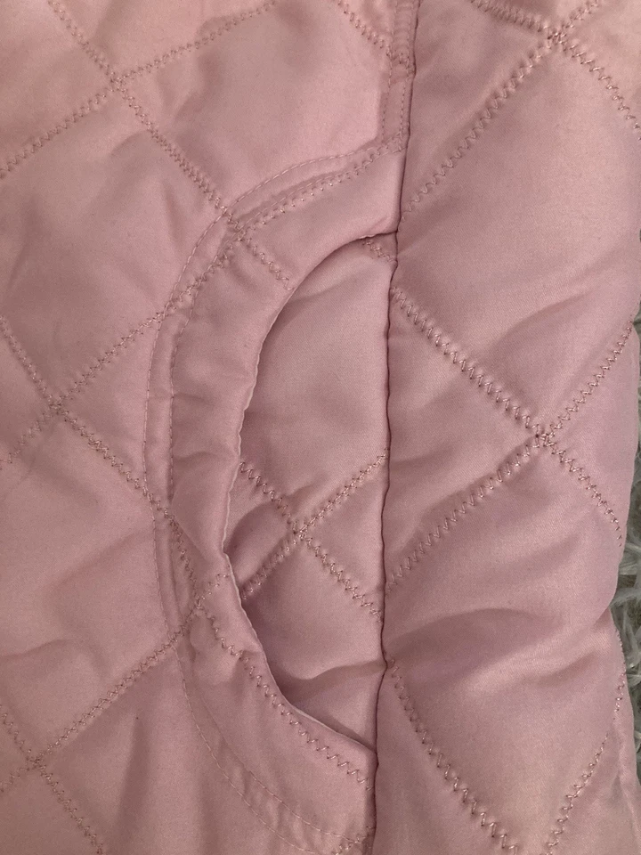 Jane Ashley Light Pink Puffer Vest Fill Zip With Pockets Size Medium - Image 4 of 4