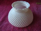 Vintage Replacement Lamp Shade, Hobnail Milk Glass, Ruffled Edges