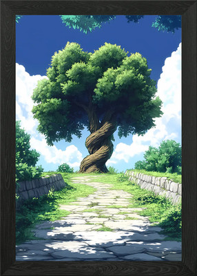 Baumweg gerahmtes Wandbild Poster Leinwanddruck Bild