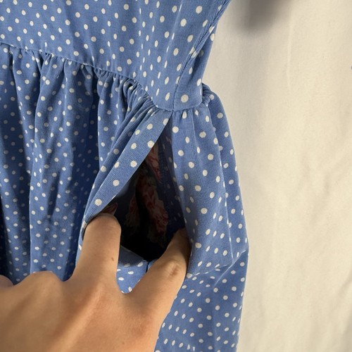 Matilda Jane Dress Girls 8 Blue Polka Dot 1/2 Sleeve Round Neck Pullover - Picture 8 of 12