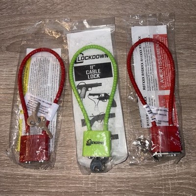 1 Lockdown And 2 Unbranded  11  Inch Handgun Cable Gun Lock Shot Guns Rifle New