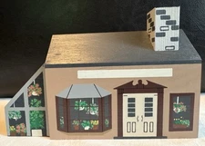 VTG Town Square Village. Flower Shop, Goshen, IN Wood Shelf Sitter 1986 