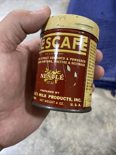 Lata de metal de 4 onzas de café Nescafé vintage años 50 - Imagen 7 de 12