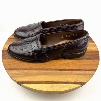 Allen Edmonds Devonshire Burgundy Leather Slip On Kiltie 