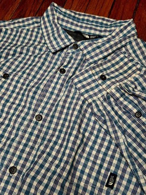 North Face Mens 2XL XXL Multicolor Check Plaid Long Sleeve Button Up Shirt C1