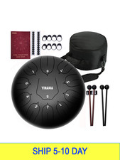 Steel Tongue Drum Percussion Instrument 11 Notes 10 inches Black