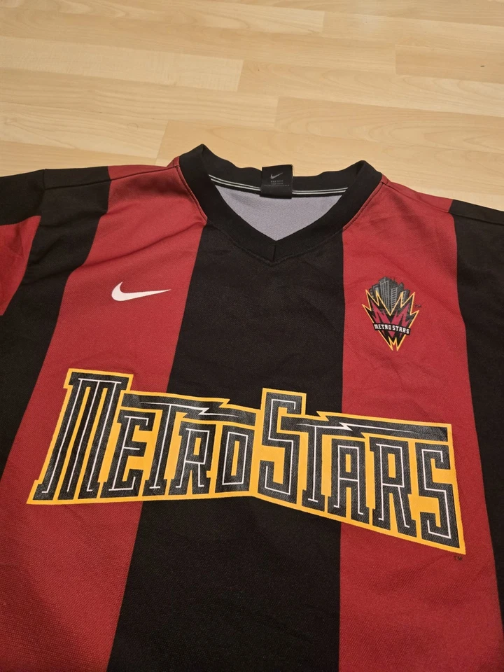 Camiseta deportiva vintage MLS Metrostars años 90 auténtica Home Kit para hombre mediana Foto 2 de 4