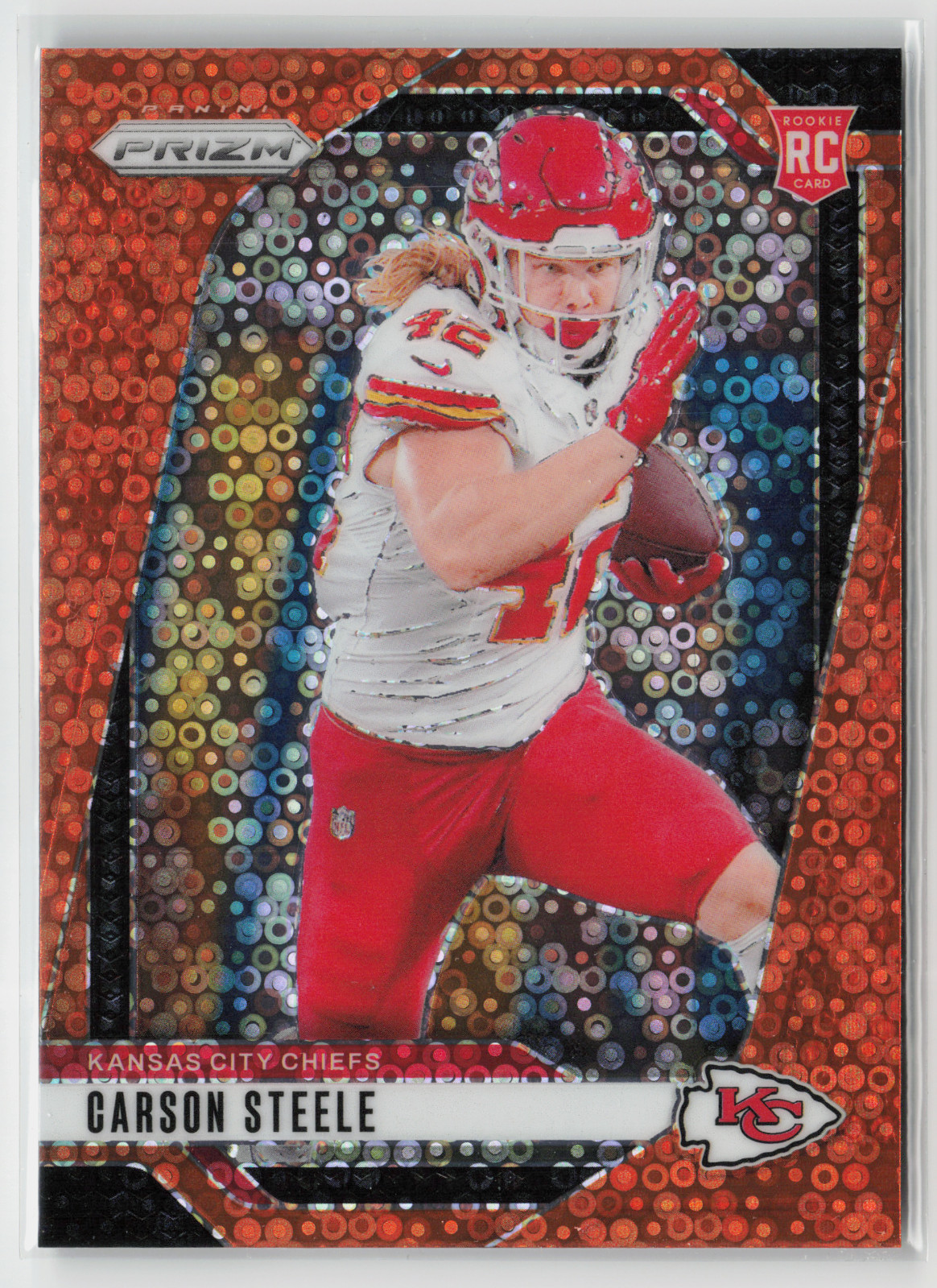 2024 Panini Prizm #377  Carson Steele Rookie RC Orange Disco Prizm