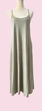 ZARA Womens Sage Green Cotton Midi-Maxi Racerback Dress Spaghetti Strap Summer S