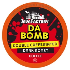 Java Factory Flavored Coffee Pods,Da Bomb Extra Bold Double CAFF,Keurig2.0,80 CT