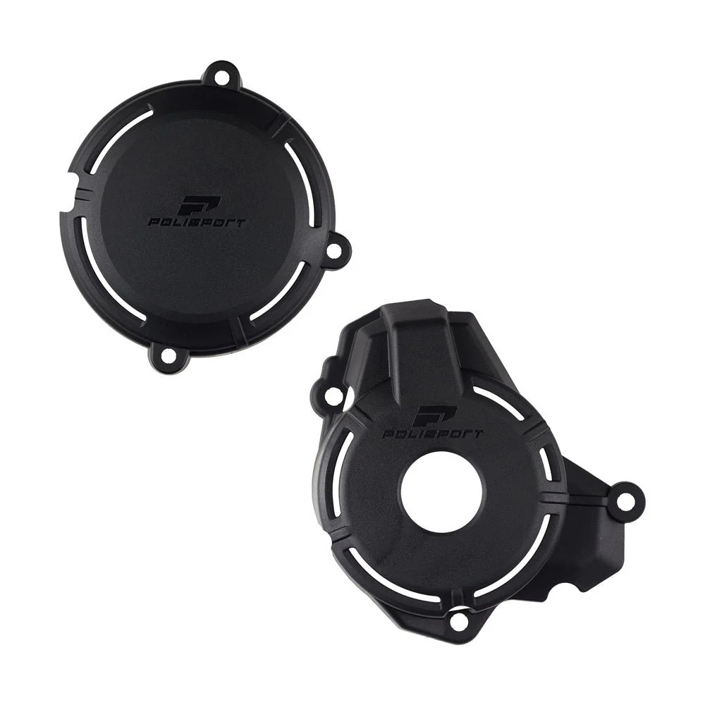 Polisport Black 91004 - Clutch & Ignition Cover Protectors For Sherco Se 250/300 2014-2024 - Image 2