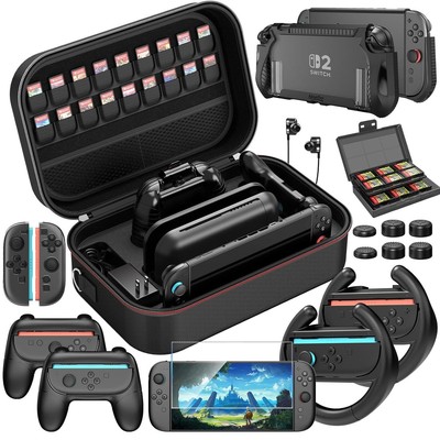 Case for Nintendo Switch 2 Accessories Bundle w/ Switch 2 Protective Cover Bag