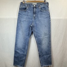 Everlane The Cheeky Jean Crop Sz 30 Medium Wash Raw Hem Cotton Women  s