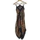 Marciano Dress Womens XS Multicolour Silk Animal Slip Handkerchief Midi 136992